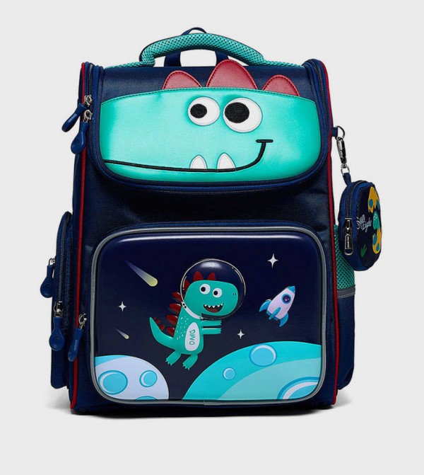 Printed Backpack With Pouch