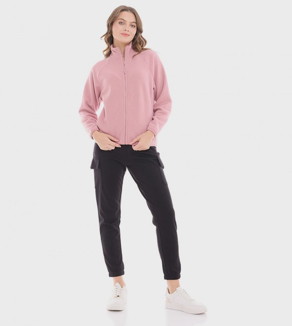 Solid Cargo Joggers with Drawstring Waist