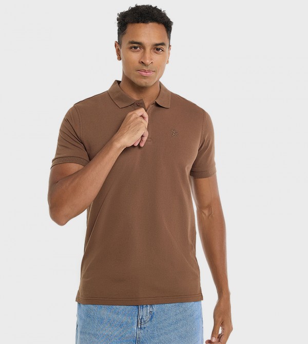 Solid Polo T-Shirt with Short Sleeves