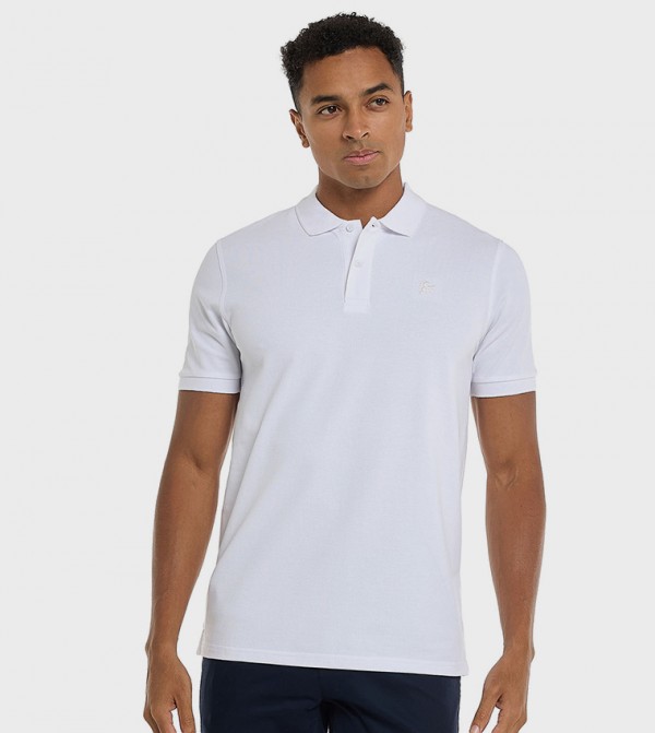 Solid Polo T-Shirt with Short Sleeves