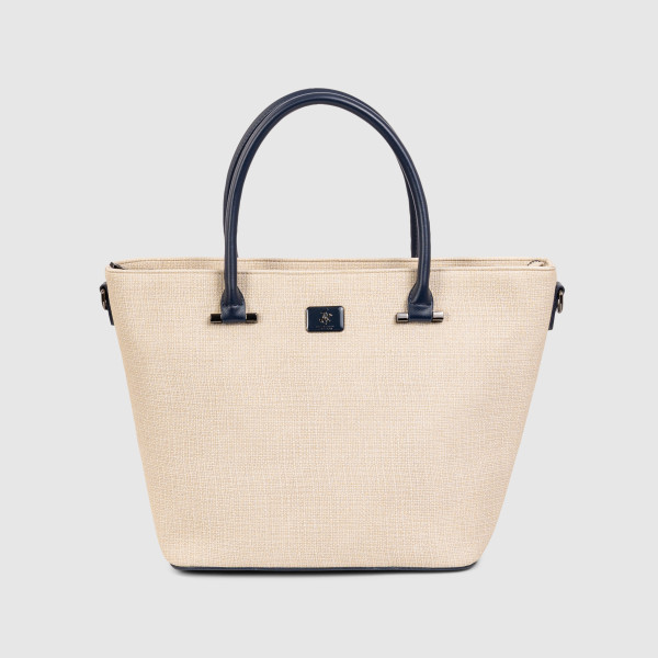 Textured Zippered Mini Tote Bag