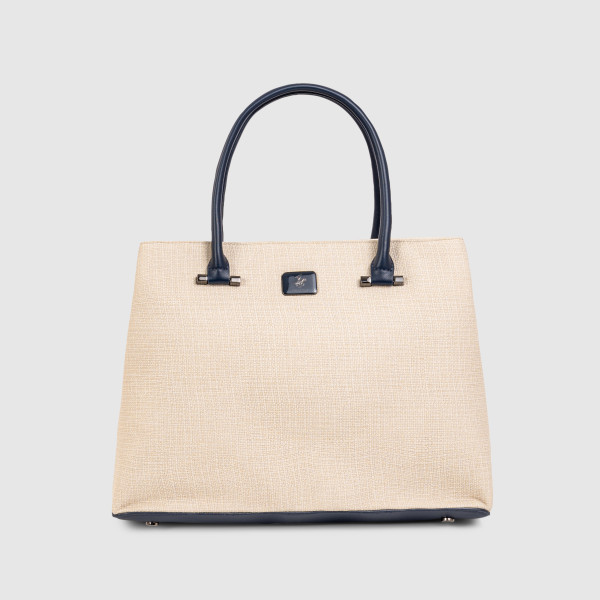 Textured Zippered Satchel Bag