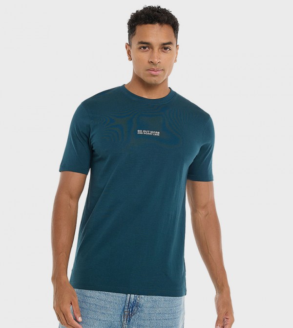 Buy LC Waikiki Printed Crew Neck T Shirt In Blue | 6thStreet UAE