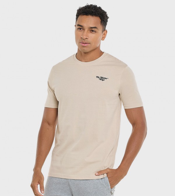 Printed T-Shirt with Crew Neck and Short Sleeves