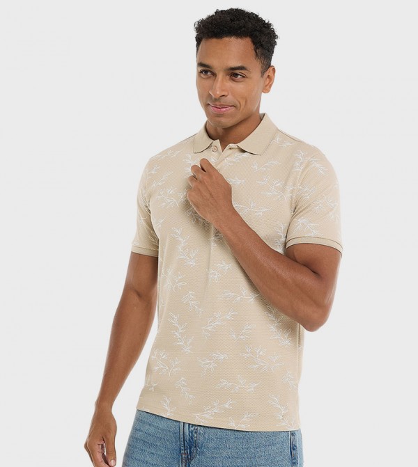 Printed Polo T-Shirt with Short Sleeves