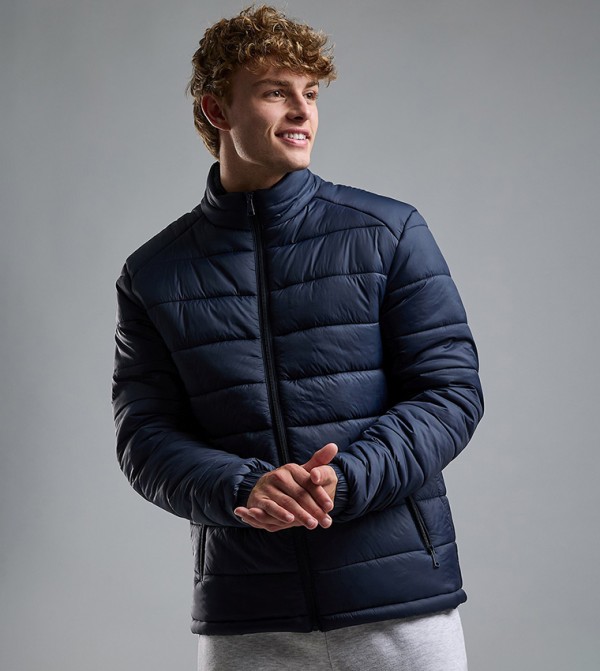 Quilted Puffer Jacket with Zipper Closure