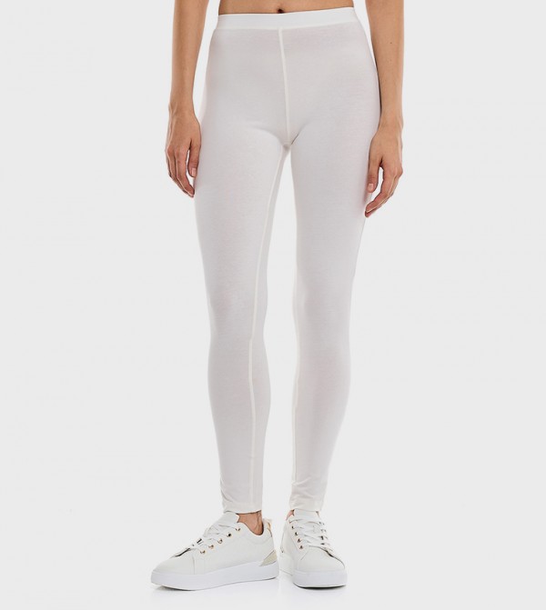 Solid Leggings with Elastic Waist