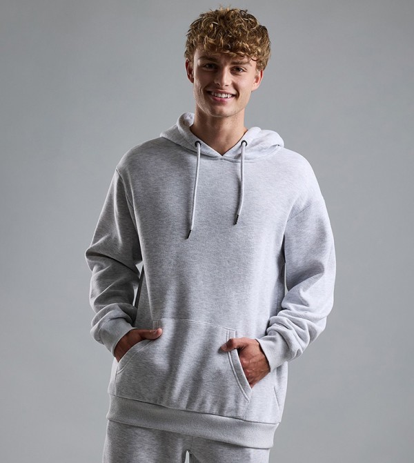 Solid Hoodie with Long Sleeves