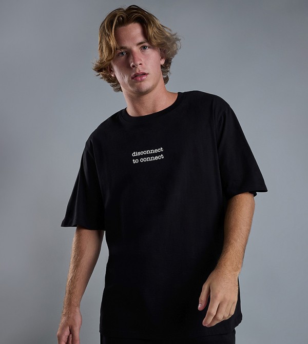 Printed T-Shirt with Crew Neck and Short Sleeves