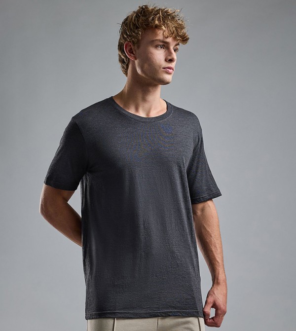 Solid T-Shirt with Crew Neck and Short Sleeves
