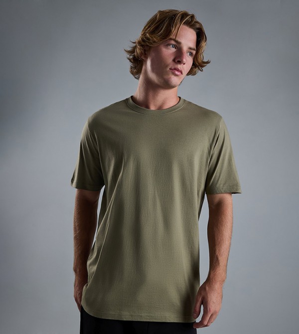 Solid T-Shirt with Crew Neck and Short Sleeves