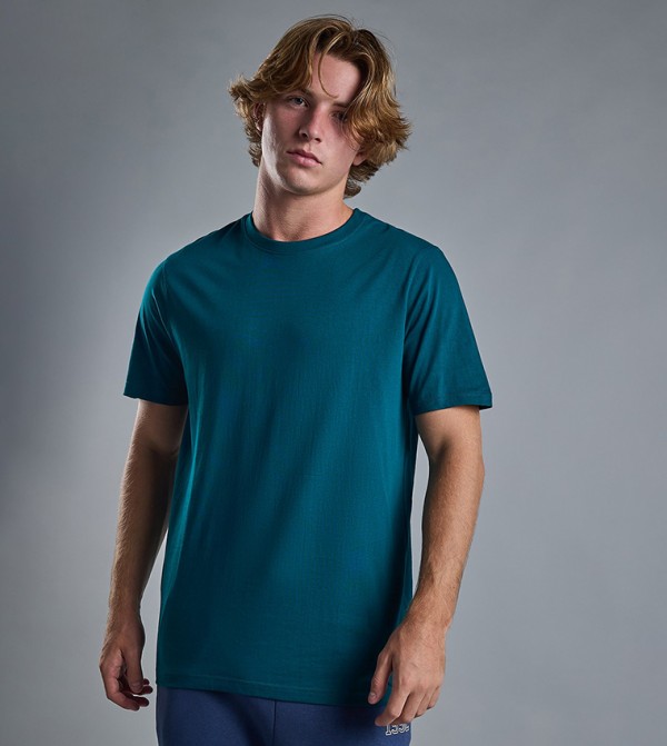 Solid T-Shirt with Crew Neck and Short Sleeves