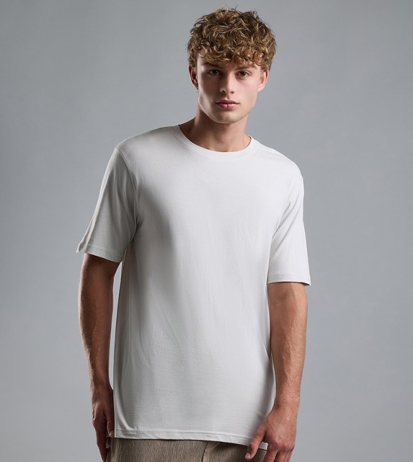 Solid T-Shirt with Crew Neck and Short Sleeves