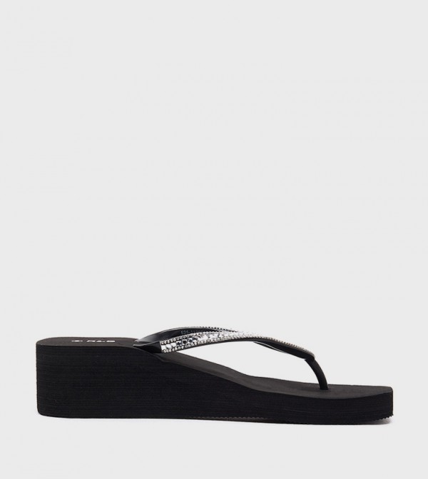 Embellished Platform Flip-Flops