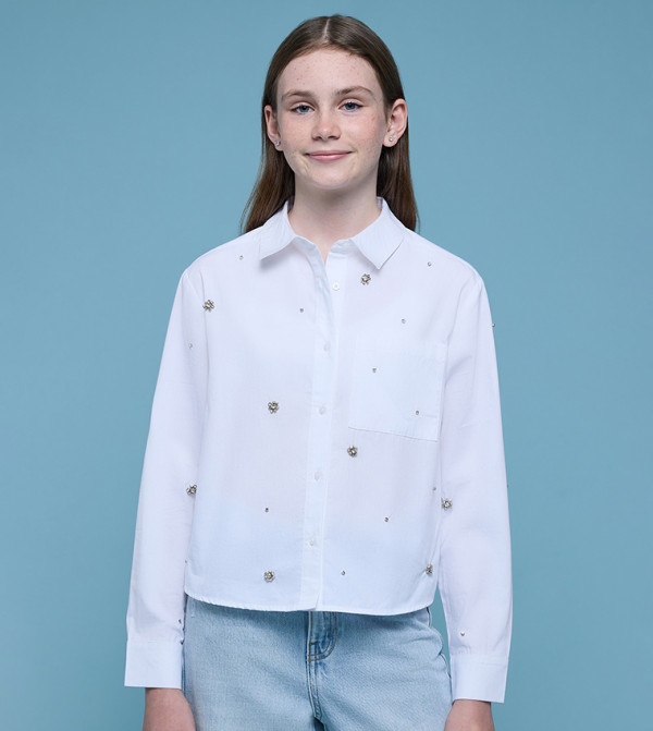 قميص كم طويل بقبة كلاسيكية