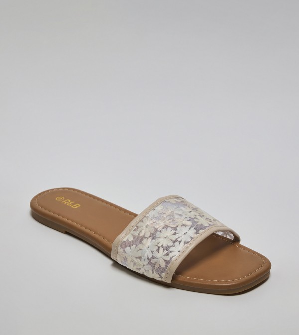 Embroidered Flat Sandals