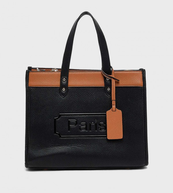 Color Block Tote Bag
