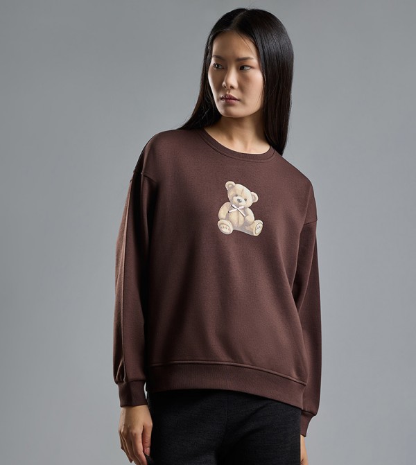 Printed Sweatshirt with Crew Neck and Long Sleeves