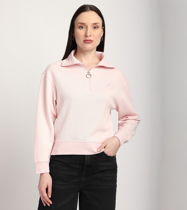 Long Sleeves Half Zip Sweatshirt