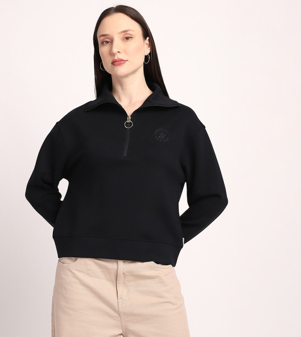 Long Sleeves Half Zip Sweatshirt