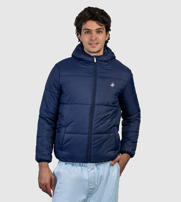 Logo Detail Hooded Quilted Jacket