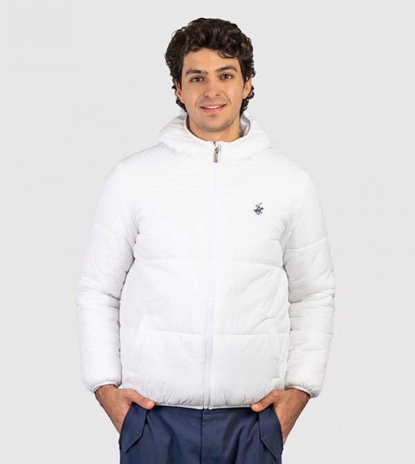 Logo Detail Hooded Quilted Jacket