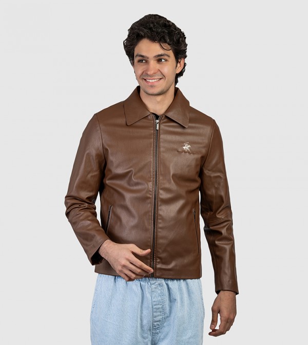 Logo Embroidered Zip-Through Jacket