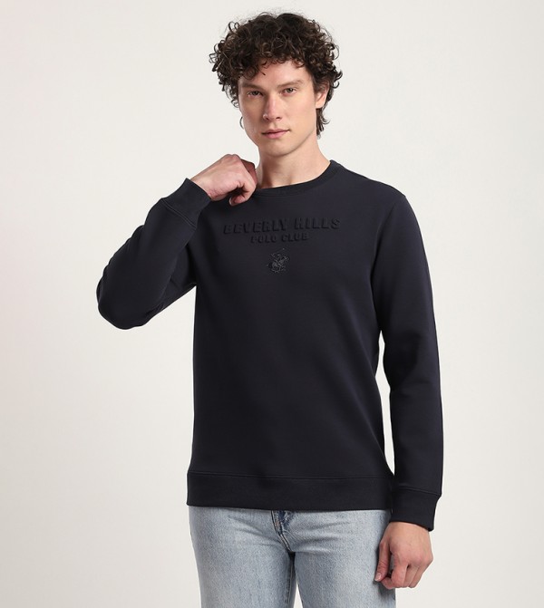 Logo Embossed Long Sleeves Sweatshirt
