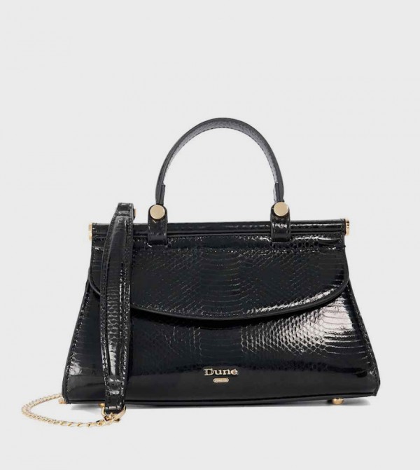 BORDEAUX Croc Textured Top Handle Bag