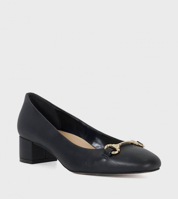 BORDERING Metal Accent Block Heel Pumps