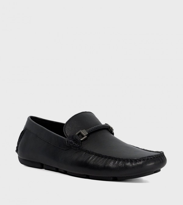 Textured Square Toe Loafers
