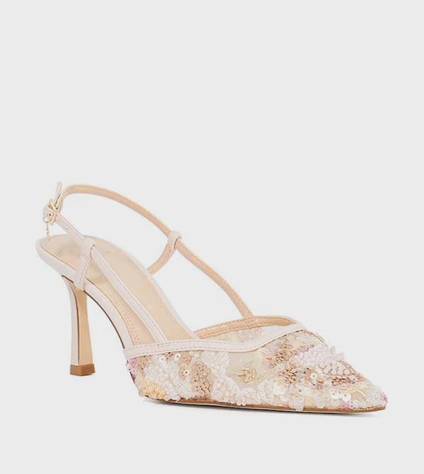 COMPOSURE Embellished Slingback Pumps