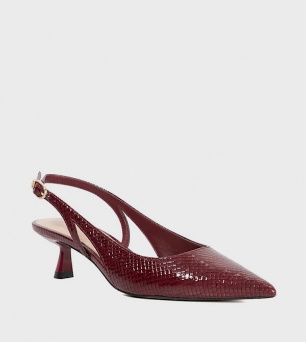 CYAN Croc Textured Slingback Pumps