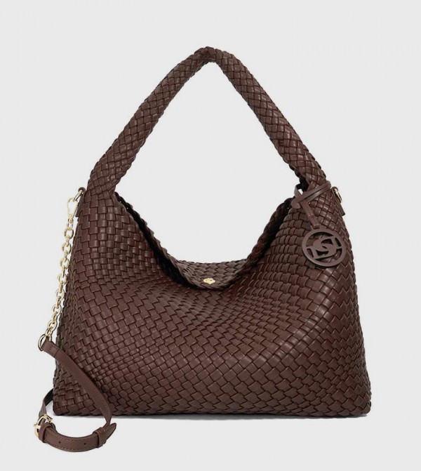 DELIBERATES L Basket Weave Shoulder Bag