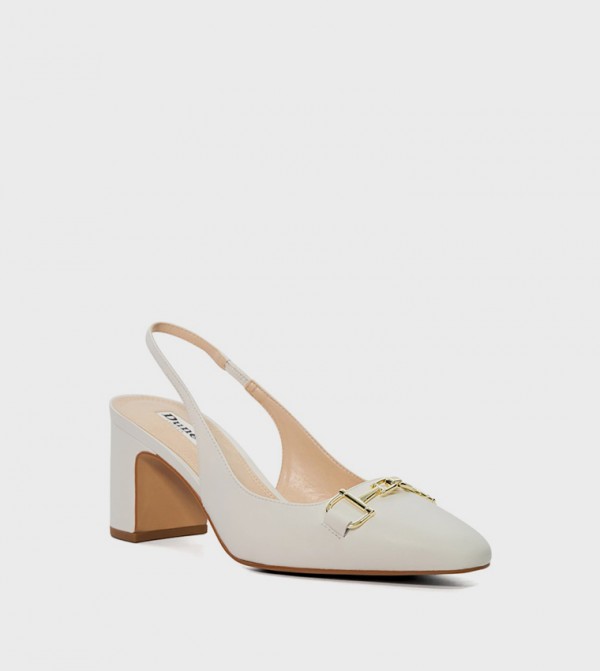 DETAILED Metal Accent Slingback Pumps