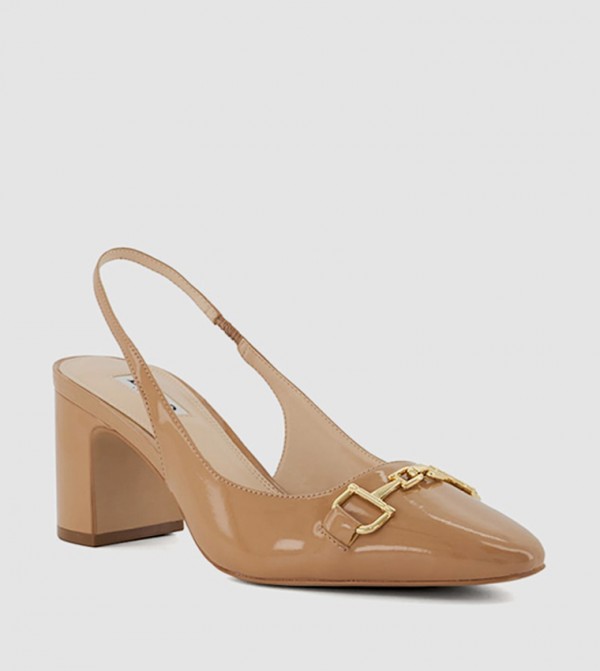 DETAILED Metal Accent Slingback Pumps