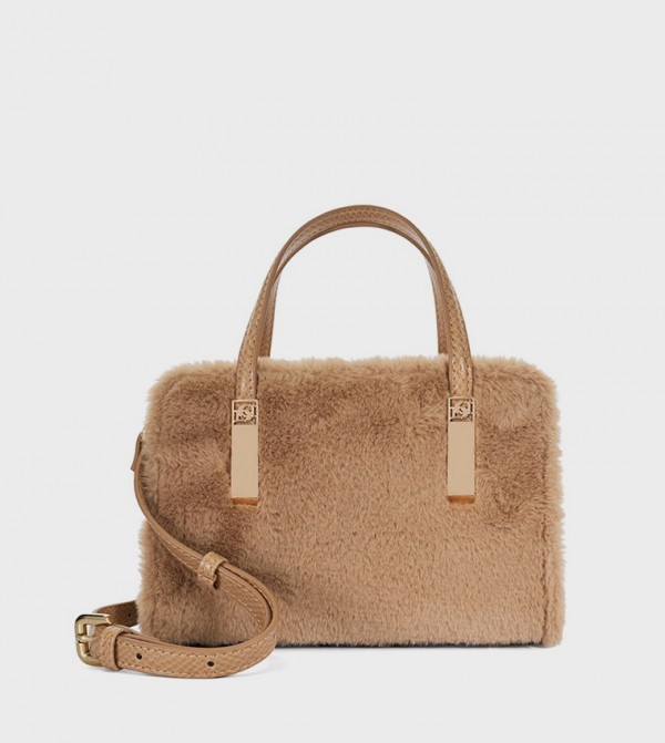 DINKYDENBEIGH Plush Satchel Bag
