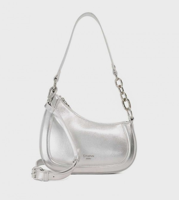 DIRECTION Logo Detail Metallic Shoulder Bag