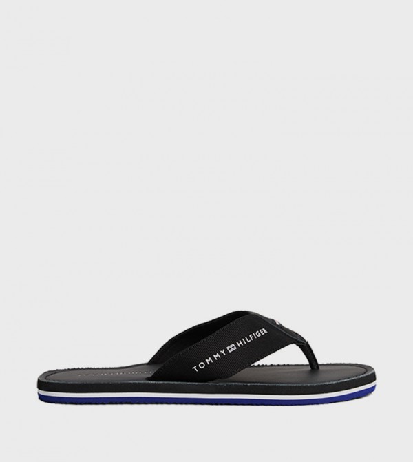 Logo Detail Leather Flip-Flops