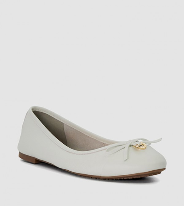 HALLO Textured Bow Detail Ballerinas