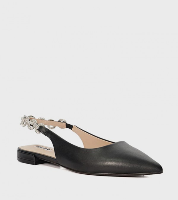 HOLLYWOOD Embellished Slingback Flat Shoes