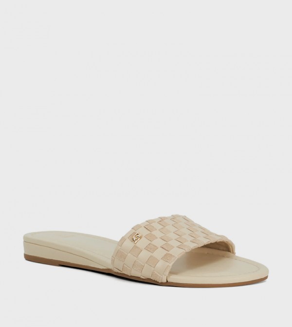 LARAH Checkered Open-Toe Heeled Sandals