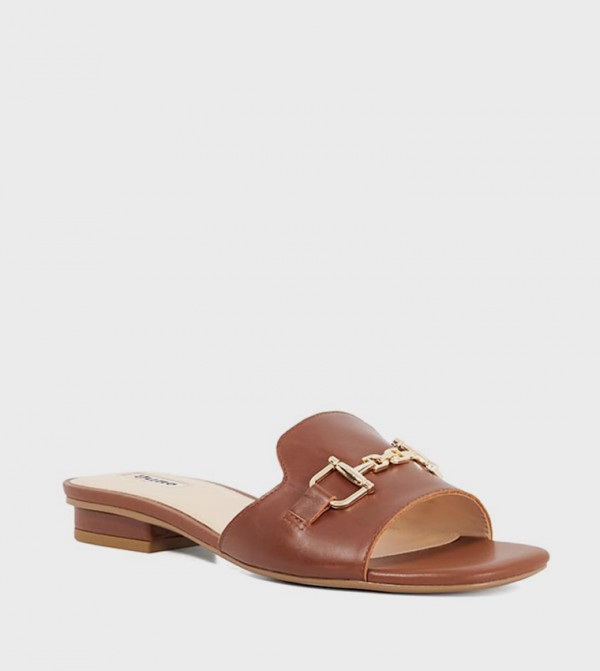 LATTIAS Metal Detail Snaffle Flat Sandals