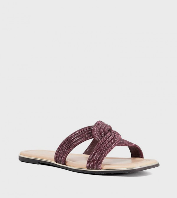LAVENHAM Embellished Criss-Cross Strap Flat Sandals