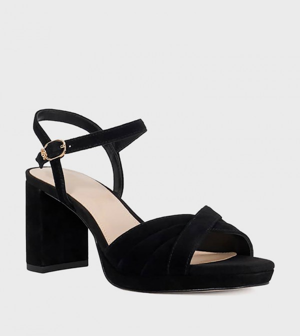 MALENE Ankle Strap Block Heel Sandals