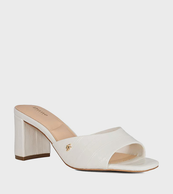 MARCELLE Textured Block Heel Sandals