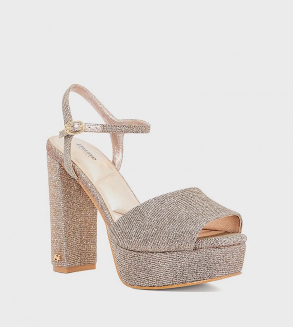 MAYCI Shimmer Platform Heel Sandals