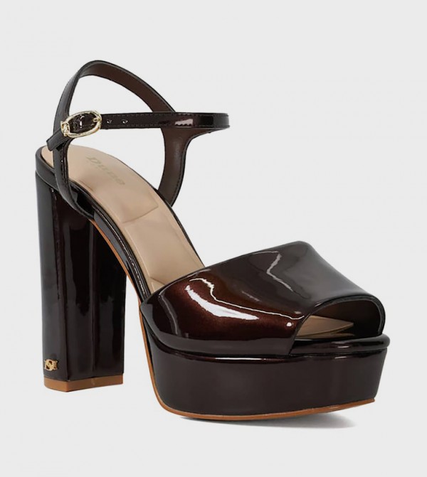 MAYCI Peep Toe Block Heel Sandals