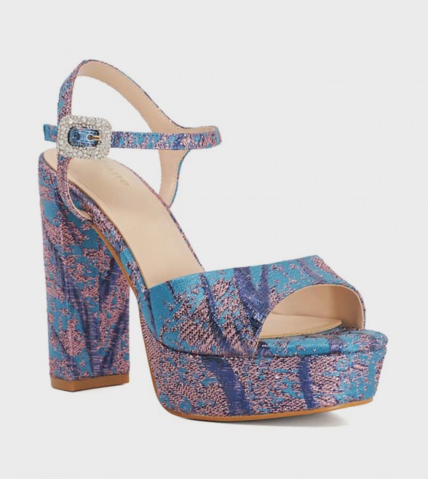 MAYCIE Embellished Block Heel Sandals