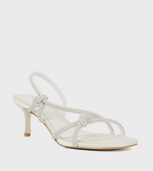 MIRAGE Knot Detail Slingback Heeled Sandals